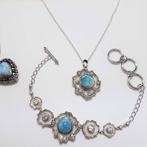 Laura Bonetti Sea of Love Larimar Pendant Necklace
